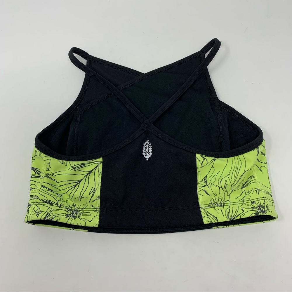 LOWEST Free People FP Movement NWOT Fired Up Sports Bra Top Floral Black Size S - Picture 4 of 7